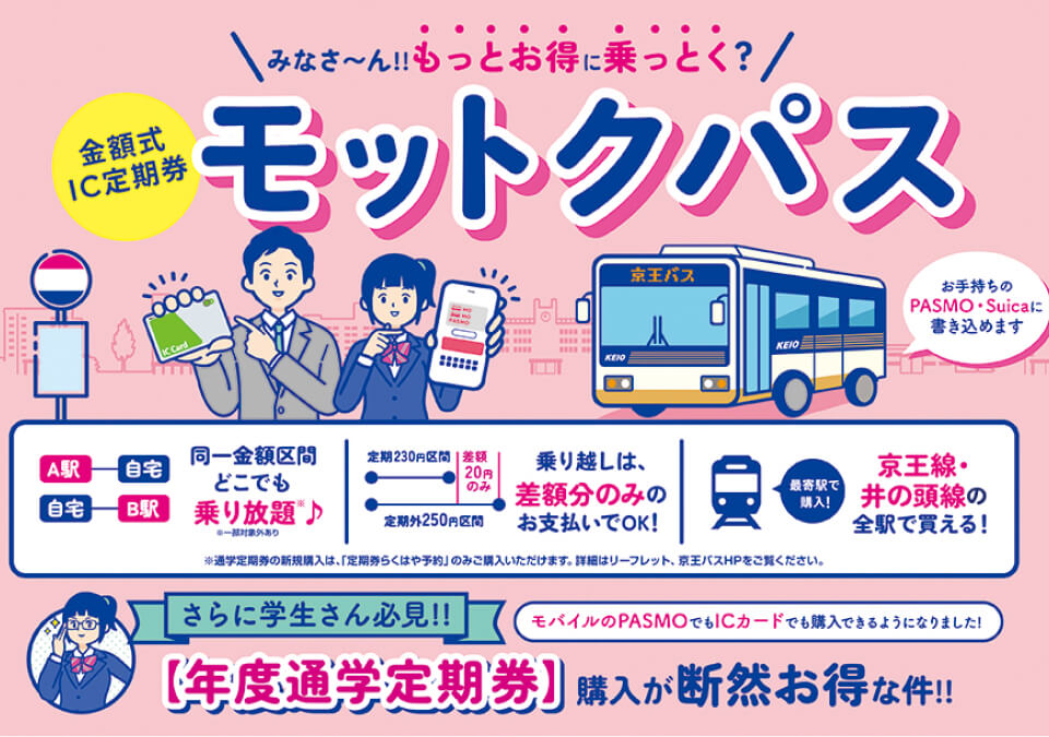 京王バスの金額式IC定期券モットクパスがお得！